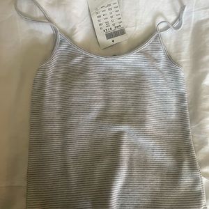 Brandy, Melville, gray, and white striped Cami new with tags
